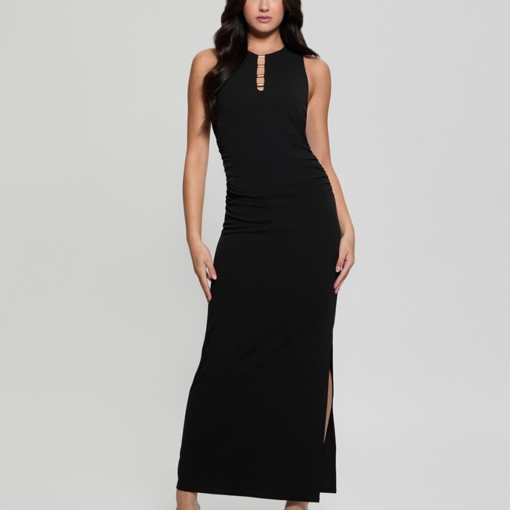 ✨ GUESS Tessie Hardware Side-Slit Maxi Dress | Jet Black | Size 8 | NWT ✨